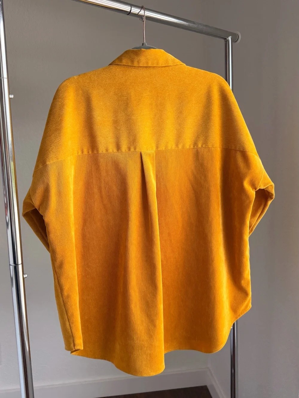 Zara Mustard Yellow Corduroy Shirt Jacket